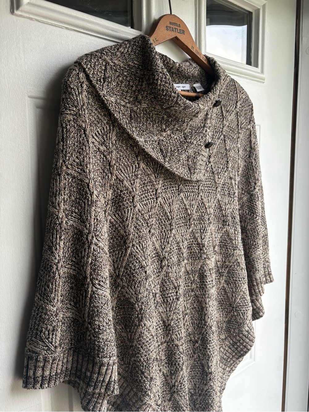 eight eight eight Knit Poncho Sweater 100% Cotton Size M
